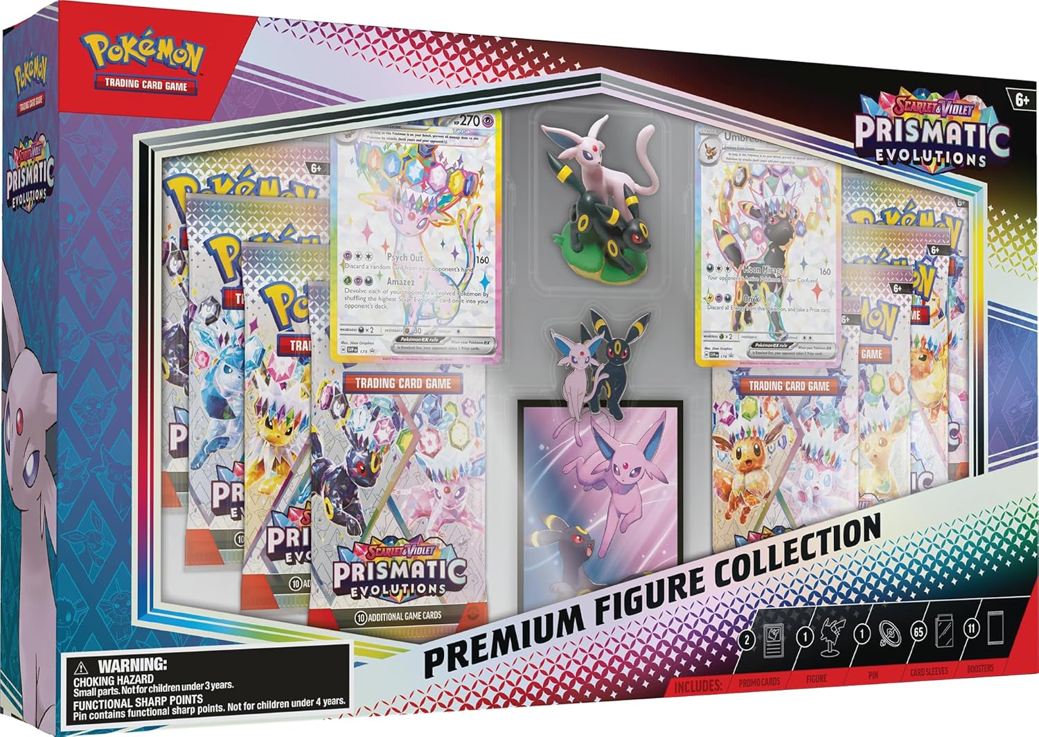 Scarlet & Violet—Prismatic Evolutions Premium Figure Collection (2 Etched Foil Promo Cards, 11 Pokémon TCG: Scarlet & Violet—Prismatic Evolutions Booster Packs & More)