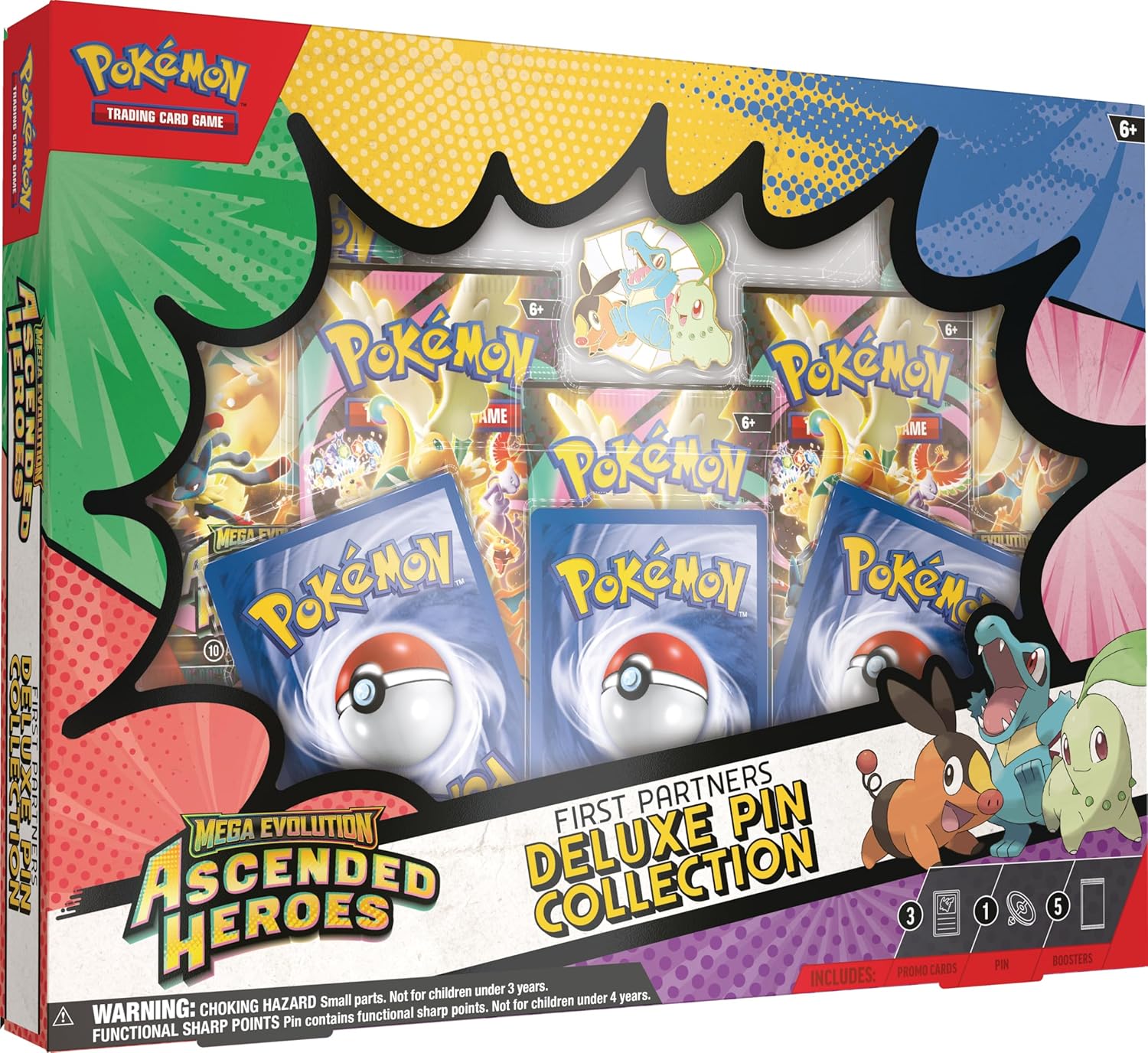 Mega Evolution—Ascended Heroes First Partners Deluxe Pin Collection (3 Foil Promo Cards, 1 Deluxe Pin & 5 Booster Packs)