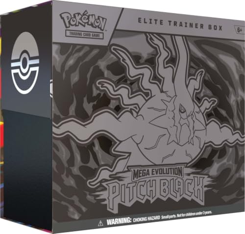 Mega Evolution—Pitch Black Elite Trainer Box (1 Full-Art Promo Card, 9 Booster Packs & Premium Accessories)